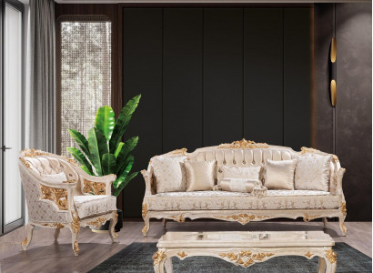 Luxury Chesterfield Sofa Set 3+1 Seater Classic Sofa Baroque Upholstered Seat